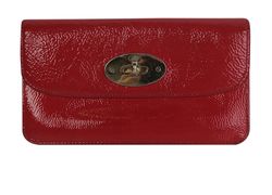 MulberryTurn Lock Flap Wallet,Patent,Red,3*